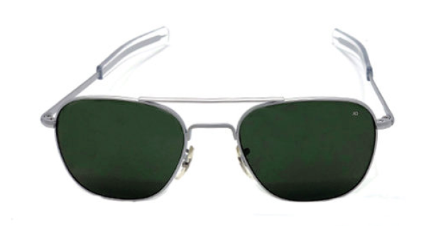 Lunettes de soleil American Optical Original Pilot Silver Matt/green polarized 55/20